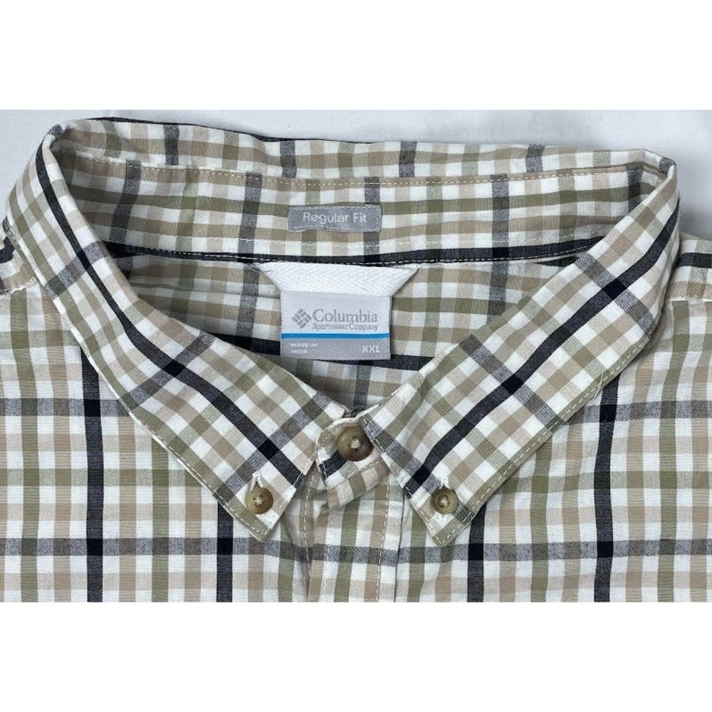 Columbia Men's Rapid Rivers II Short Sleeve Button Down Shirt Beige/Black 2XL - Picture 3 of 7
